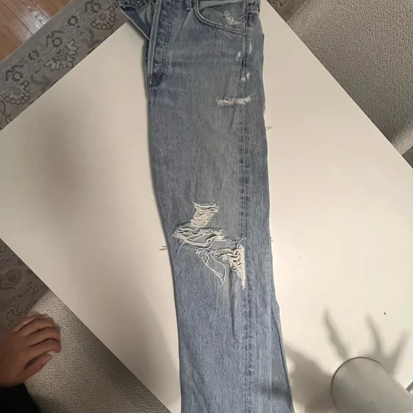 Agolde Mid Rise Light Blue Jeans - Picture 4 of 6